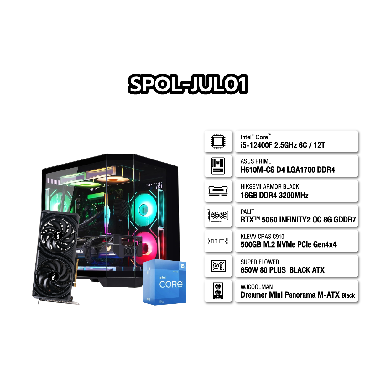 คอมประกอบ SPOL-JUL01-I5-12400F-16GB-1TB-5060