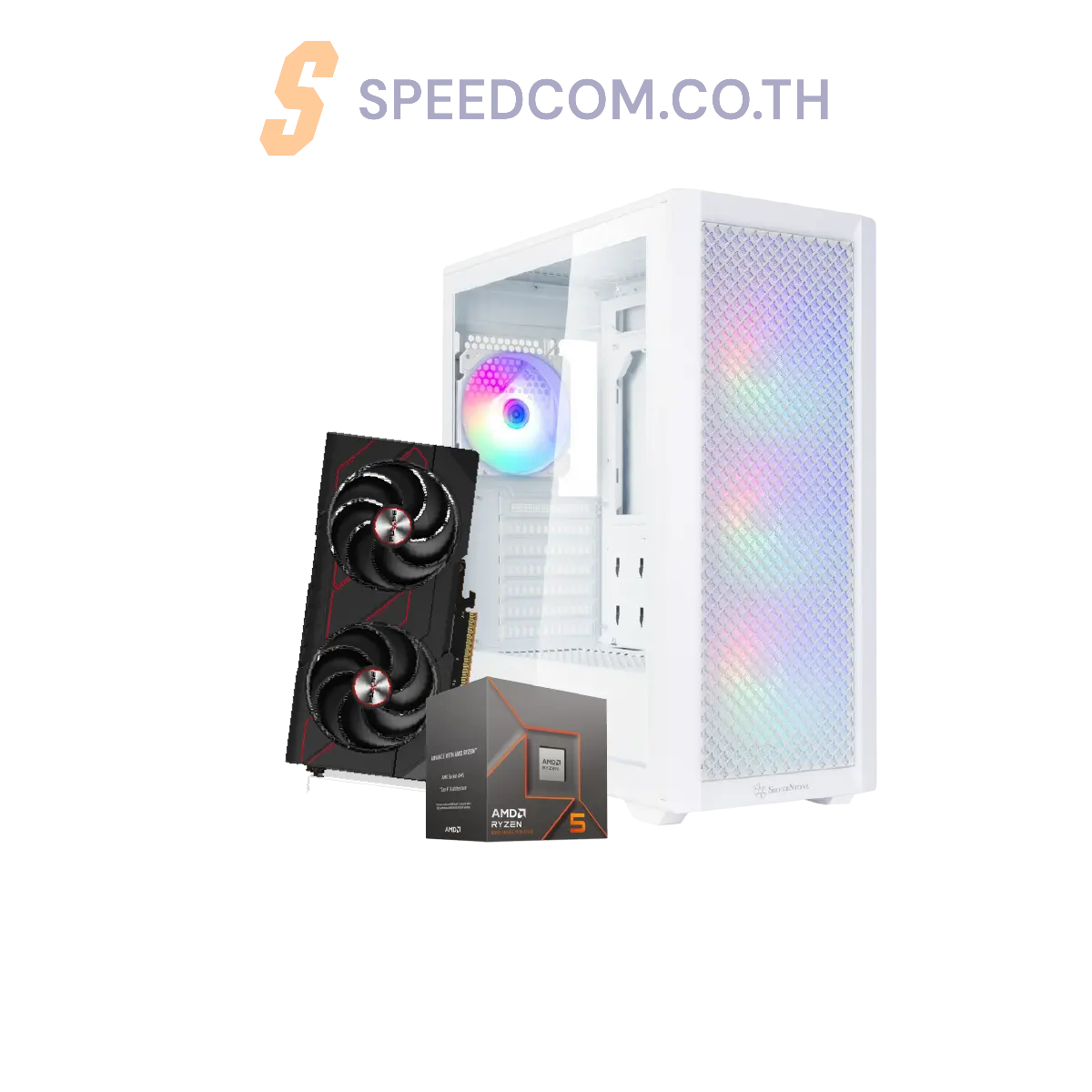 คอมประกอบ SPOL-SILVER STONE SET 3-RYZEN-5-8400F-32GB-1TB-RX9060 - SpeedCom