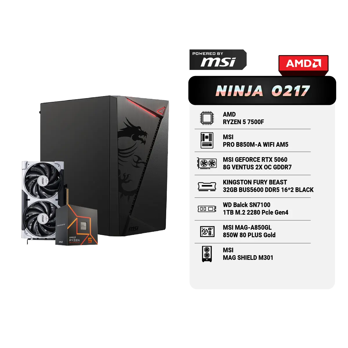 คอมประกอบ Set NINJA 0217 Powered By MSI