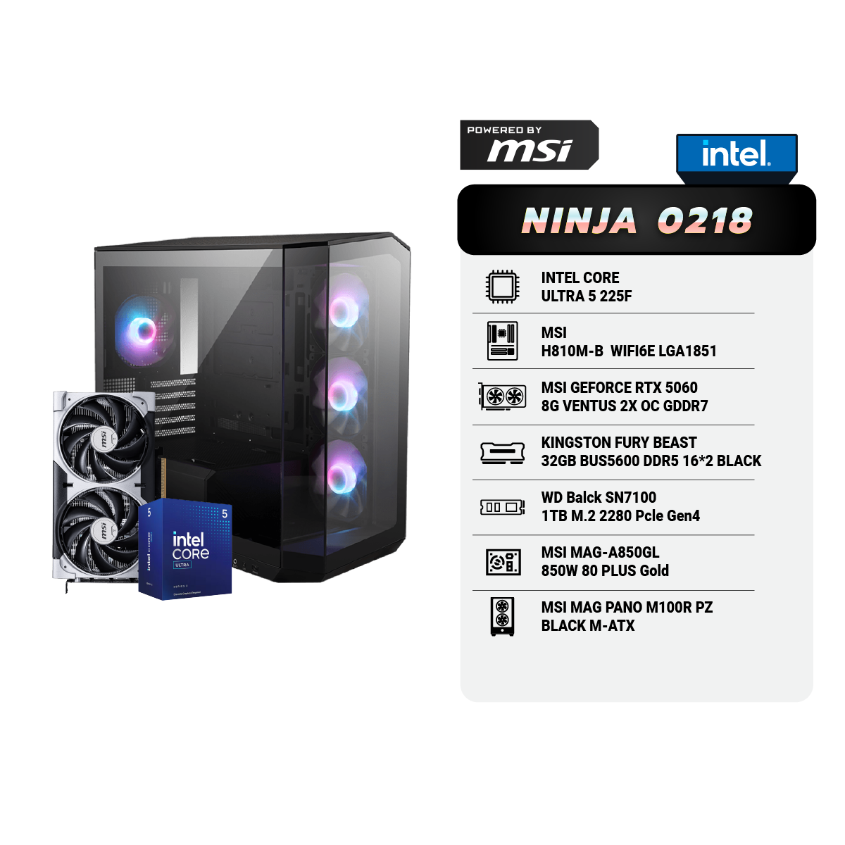 คอมประกอบ Set NINJA 0218 Powered By MSI