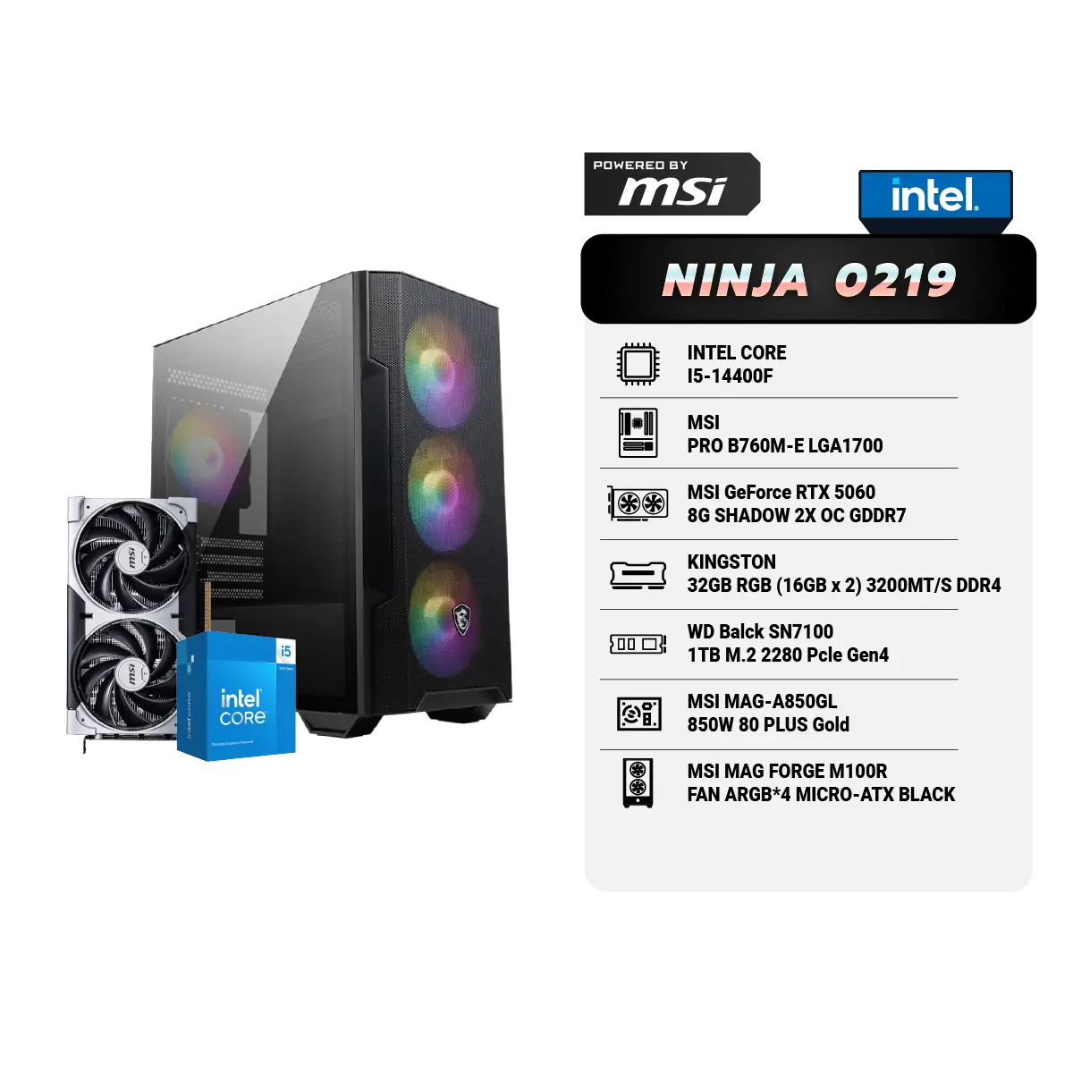 คอมประกอบ Set NINJA 0219 Powered By MSI