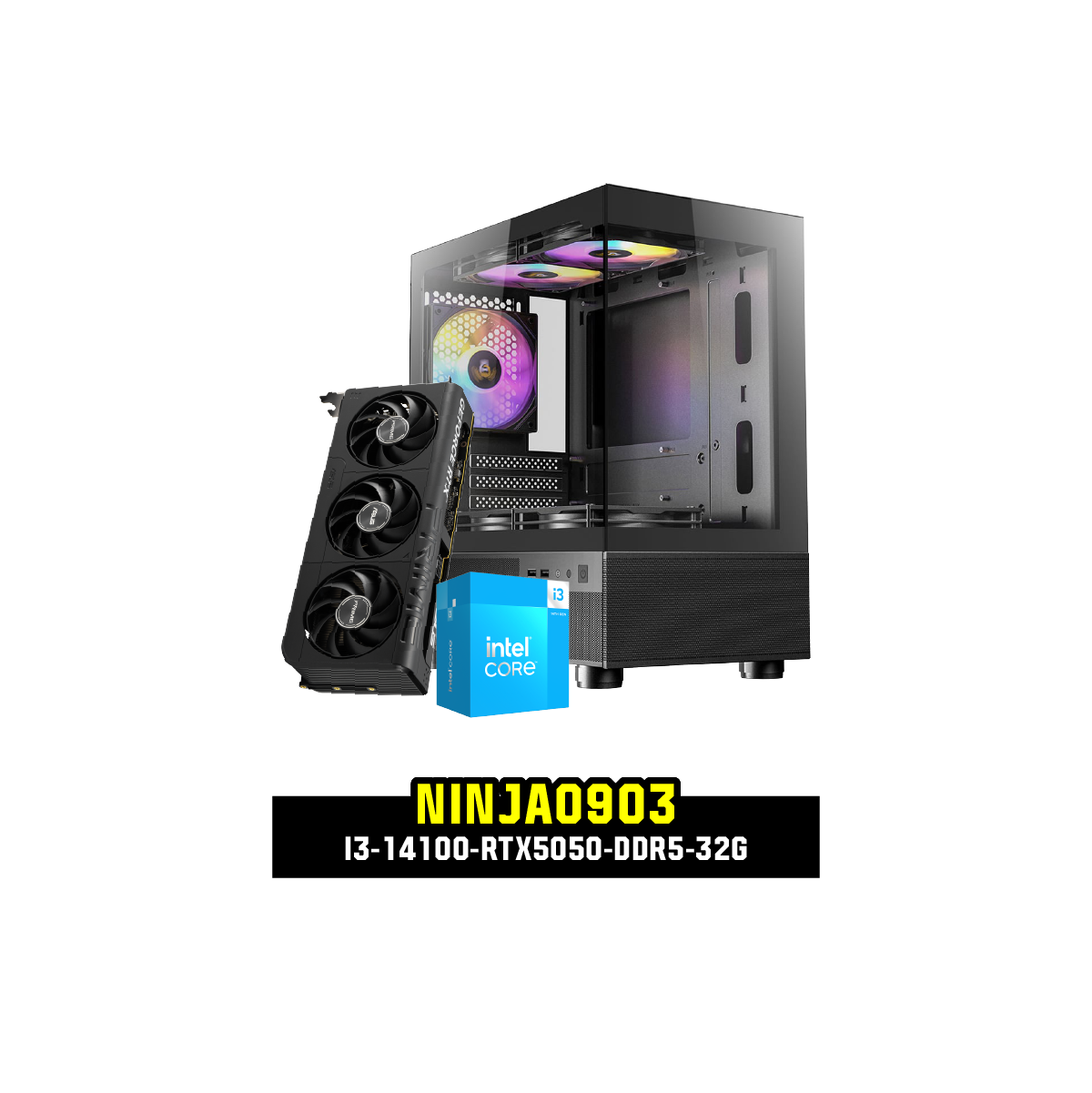 คอมประกอบ Set NINJA0903-I3-14100-RTX5050-DDR5-32G