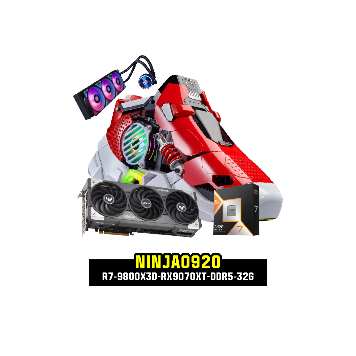 คอมประกอบ Set NINJA0920-R7-9800X3D-RX9070XT-DDR5-32G
