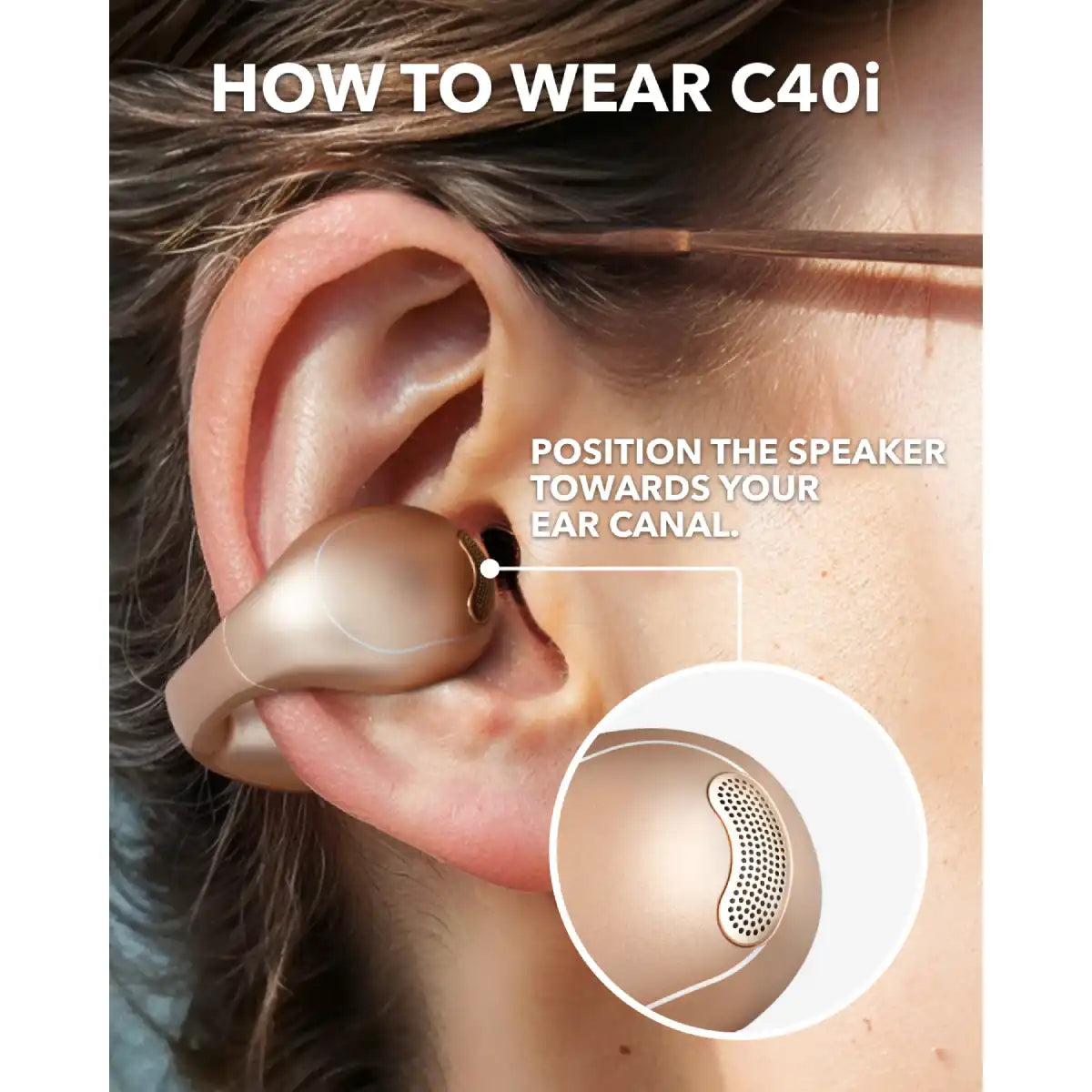 หูฟังเอียร์บัดไร้สาย Anker Soundcore C40i Clip On Earbuds PT7/21Hr