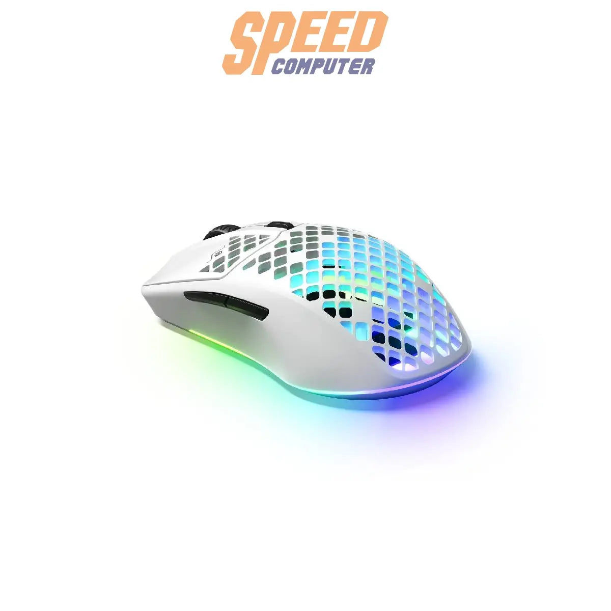เมาส์ไร้สาย Steelseries Aerox 3 Wireless สีขาว (Snow) - SpeedCom