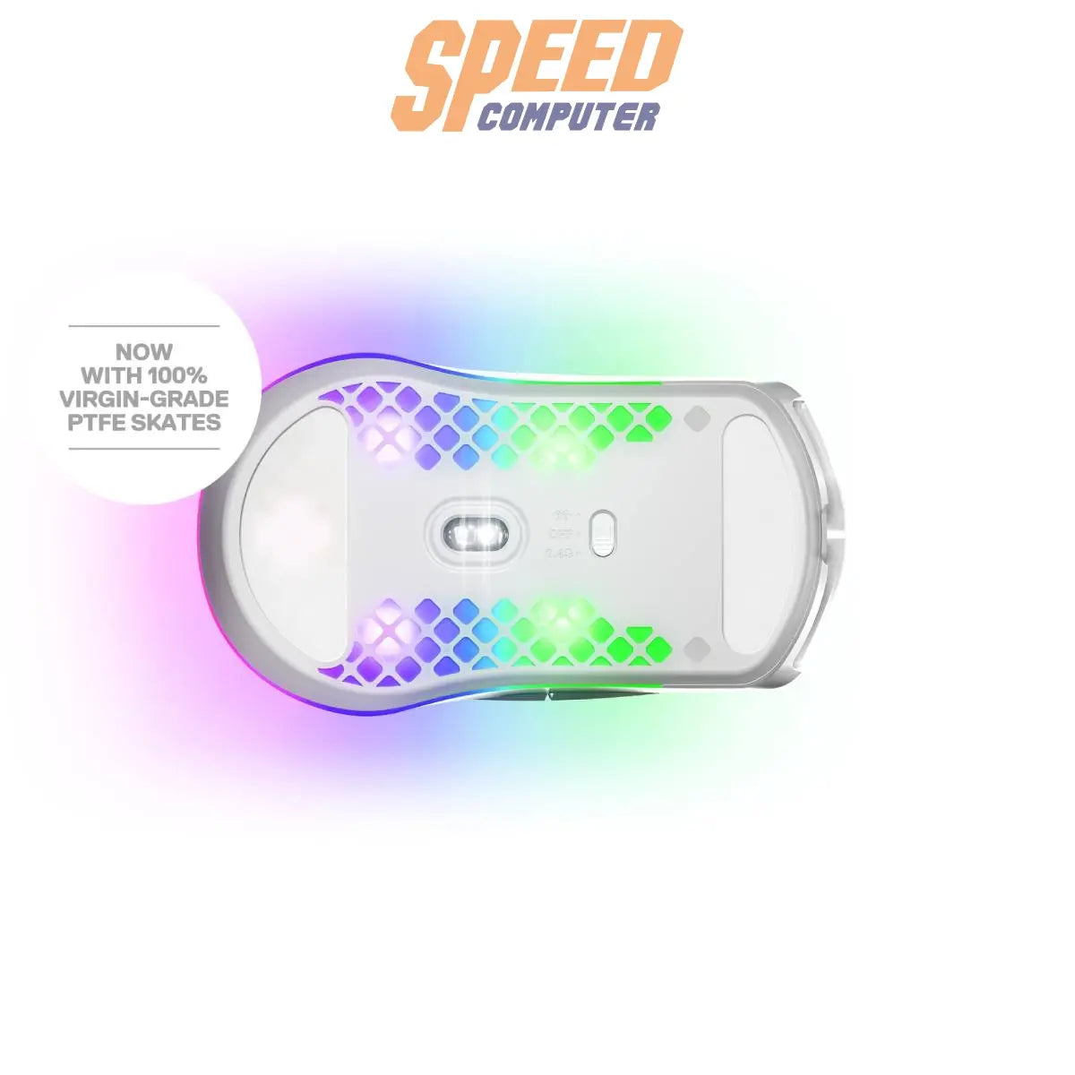 เมาส์ไร้สาย Steelseries Aerox 3 Wireless สีขาว (Snow) - SpeedCom