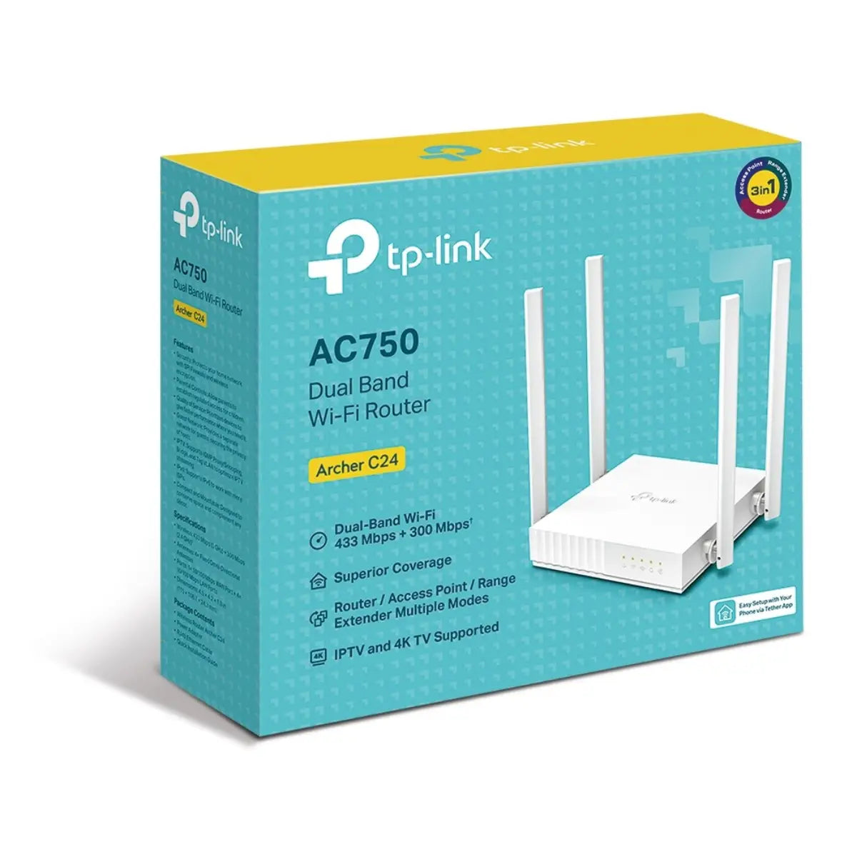 เราเตอร์ TP-Link ARCHER C24 AC750 Dual-Band Wi-Fi - SpeedCom