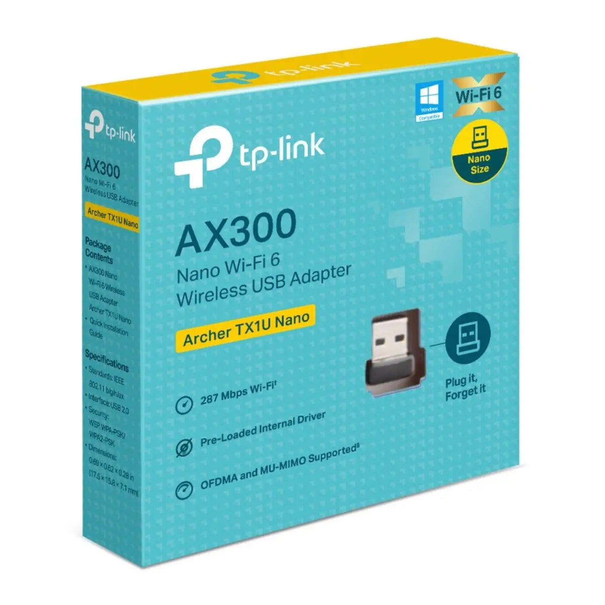 อุปกรณ์รับสัญญาณไวไฟ TP Link ARCHER TX1U NANO AX300 Nano - SpeedCom