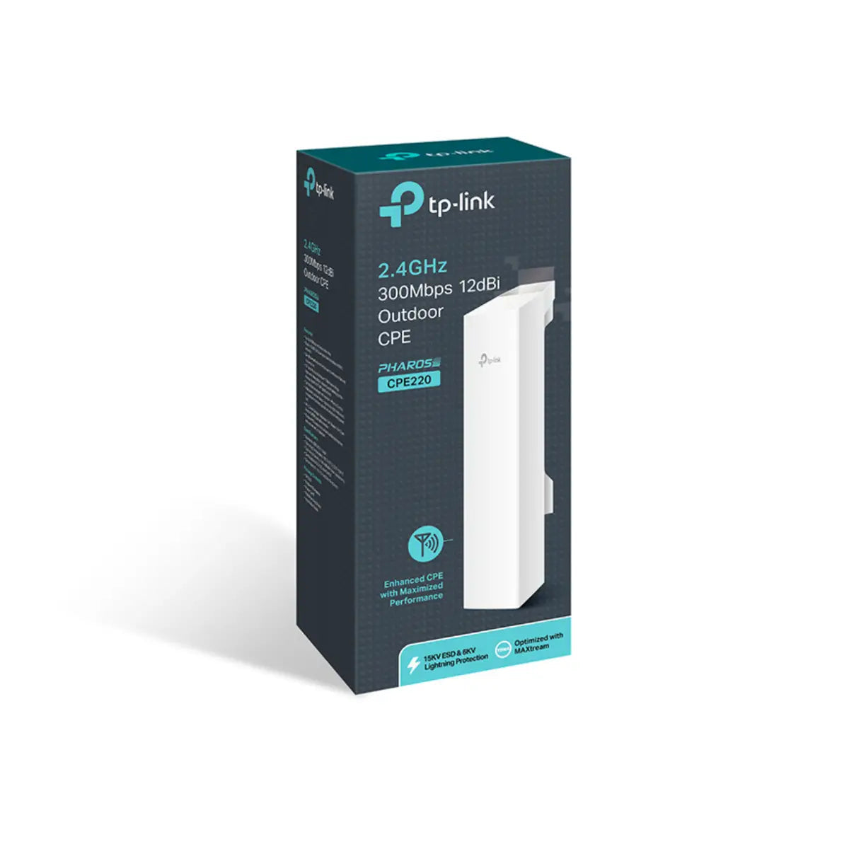 อุปกรณ์กระจายสัญญาณ TP-Link CPE220 Outdoor 2.4Ghz สีขาว