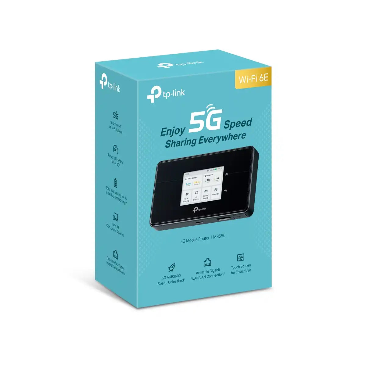 เราเตอร์พกพา TP-Link M8550 5G Mobile Wi-Fi สีดำ