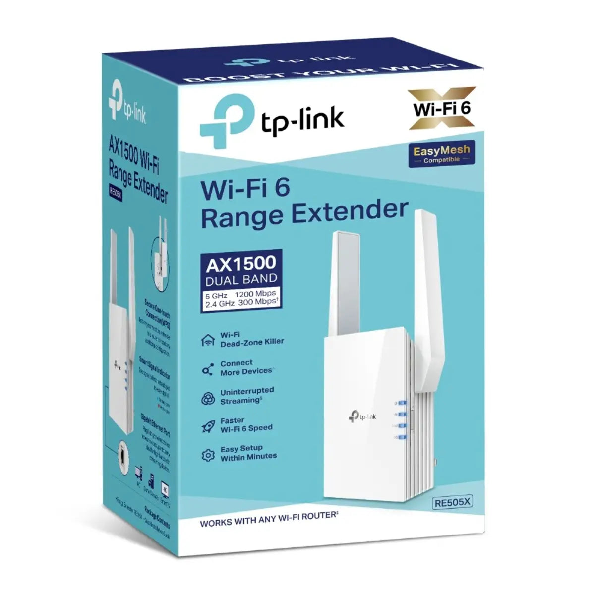 อุปกรณ์ขยายสัญญาณ TP-Link RE505X AX1500 Wi-Fi Range Extender - SpeedCom