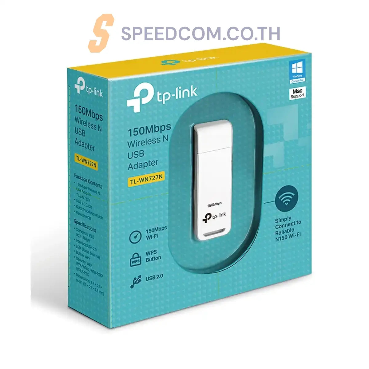 อุปกรณ์รับสัญญาณไวไฟ TP-Link TL-WN727N 150Mbps Wireless N USB Adapter