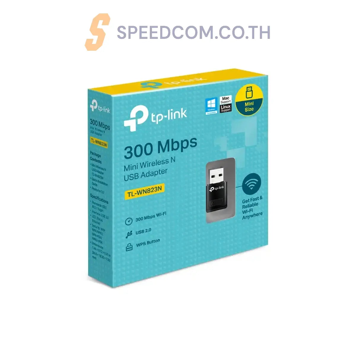 อุปกรณ์รับสัญญาณไวไฟ TP-Link TL-WN823N 300Mbps Mini Wireless N