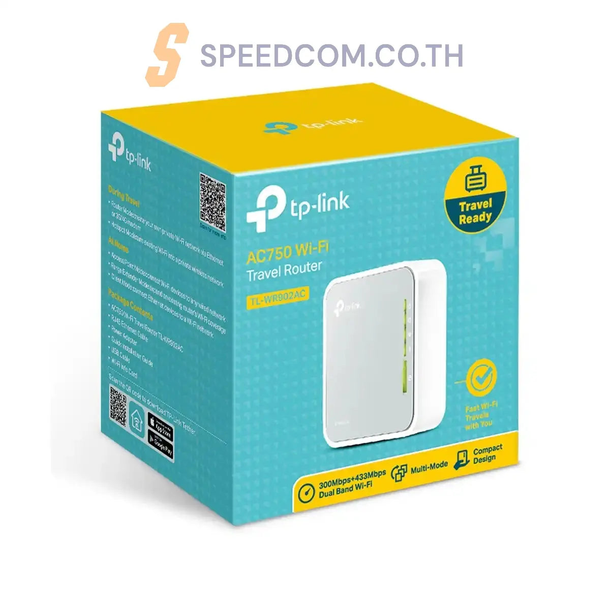 เราเตอร์พกพา TP-Link TL-WR902AC AC750 Wireless Travel Router สีขาว
