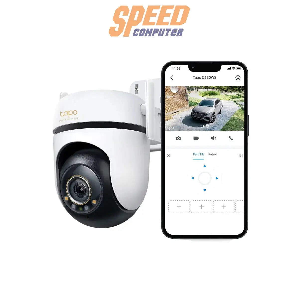 กล้องวงจรปิด TP-Link Tapo C530WS สำหรับติดตั้งภายนอก รองรับ Wi-Fi มองเห็นกลางคืนคมชัด