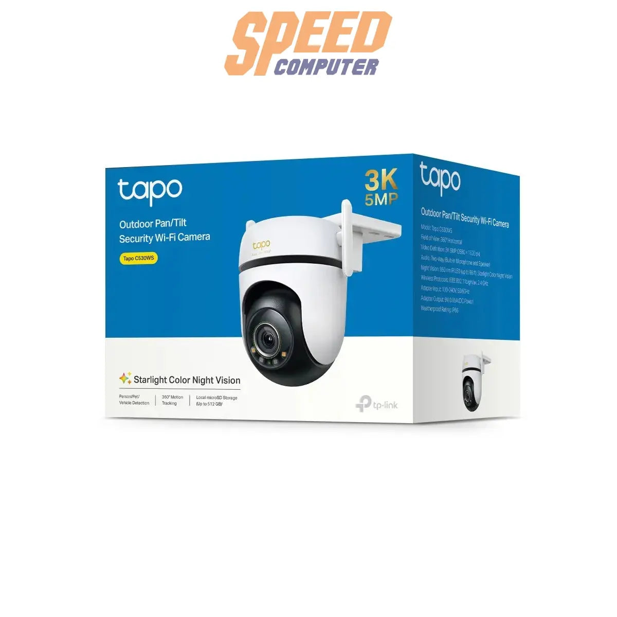 กล้องวงจรปิด TP-Link Tapo C530WS สำหรับติดตั้งภายนอก รองรับ Wi-Fi มองเห็นกลางคืนคมชัด