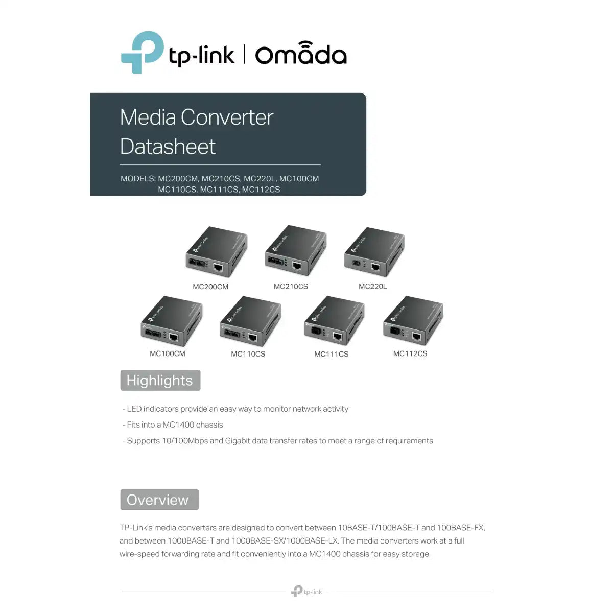 อุปกรณ์แปลงสัญญาณ TP-Link MC112CS 10/100Mbps WDM Media ConverterSpeedCom