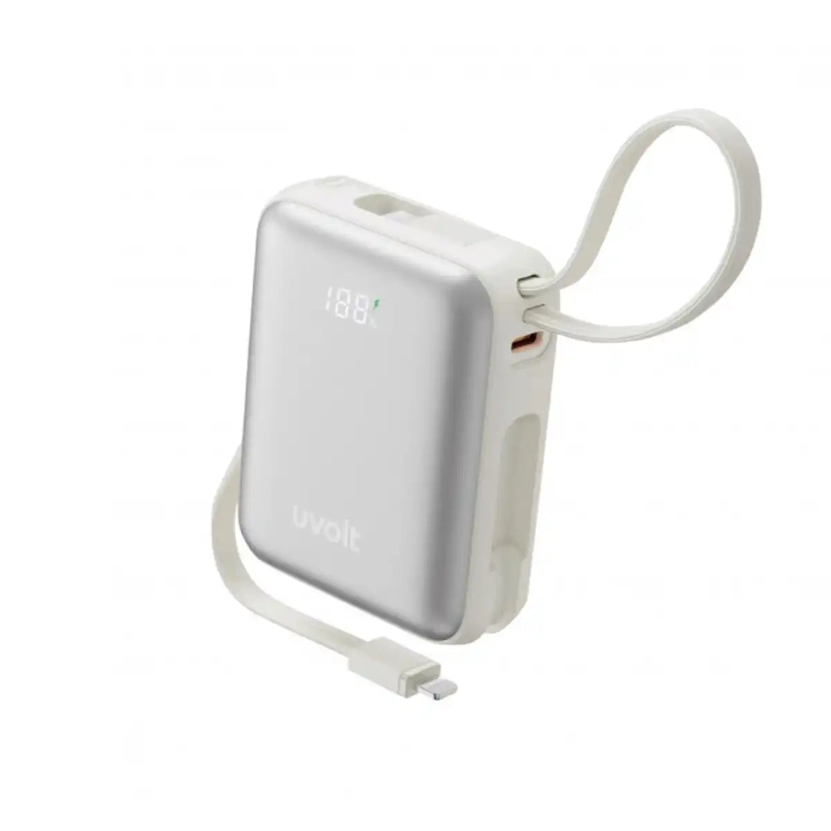 แบตเตอรี่สำรอง UVOLT UVP10C-05-SLV 10KmAh C PD 35W C&L Cable LED