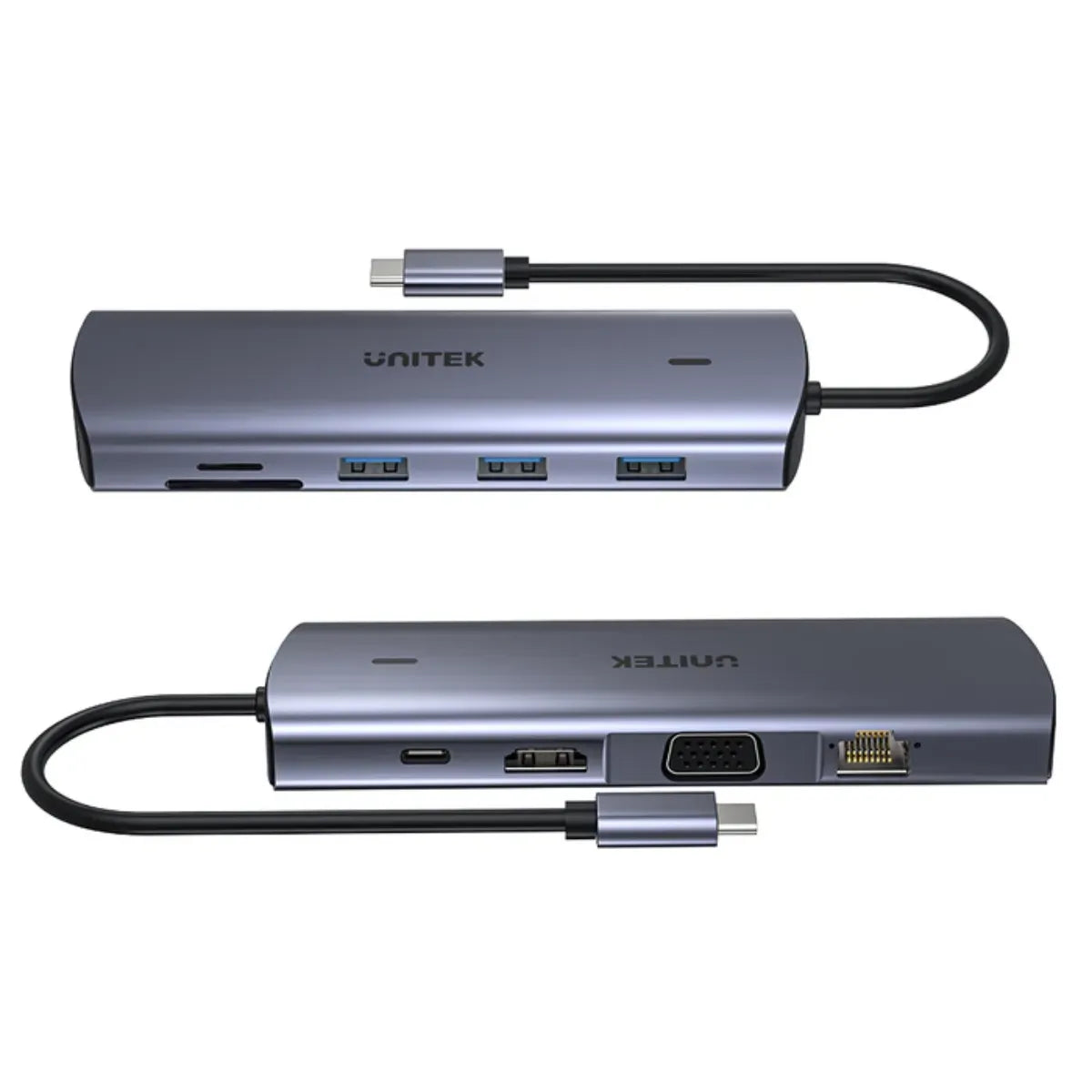 อุปกรณ์แปลงสัญญาณ Unitek 9-in-1 USB-C Hub with Dual Display, Dual Card Reader - SpeedCom