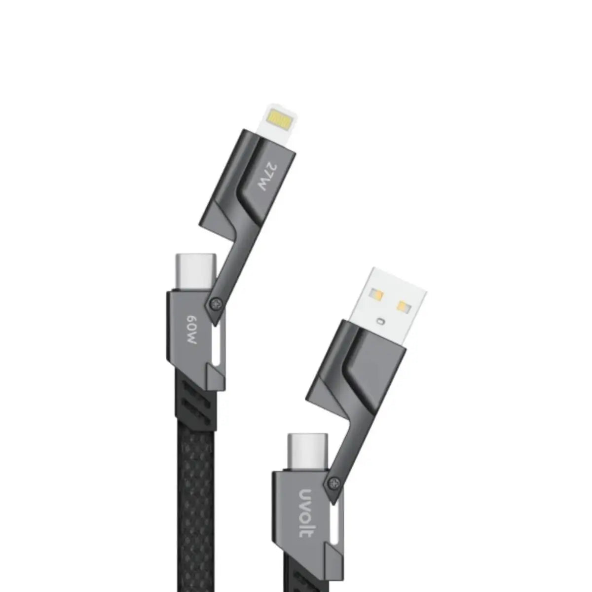 สายชาร์จ Uvolt UV4IN1-01-BLK 4in1 Braided 1.5M สีดำ - SpeedCom