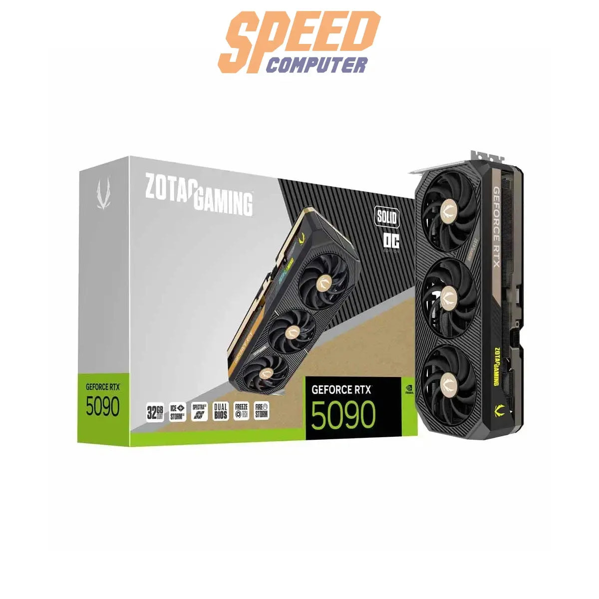 การ์ดจอ ZOTAC GeForce RTX 5090 รุ่น Gaming Solid OC พร้อมหน่วยความจำ 32GB GDDR7