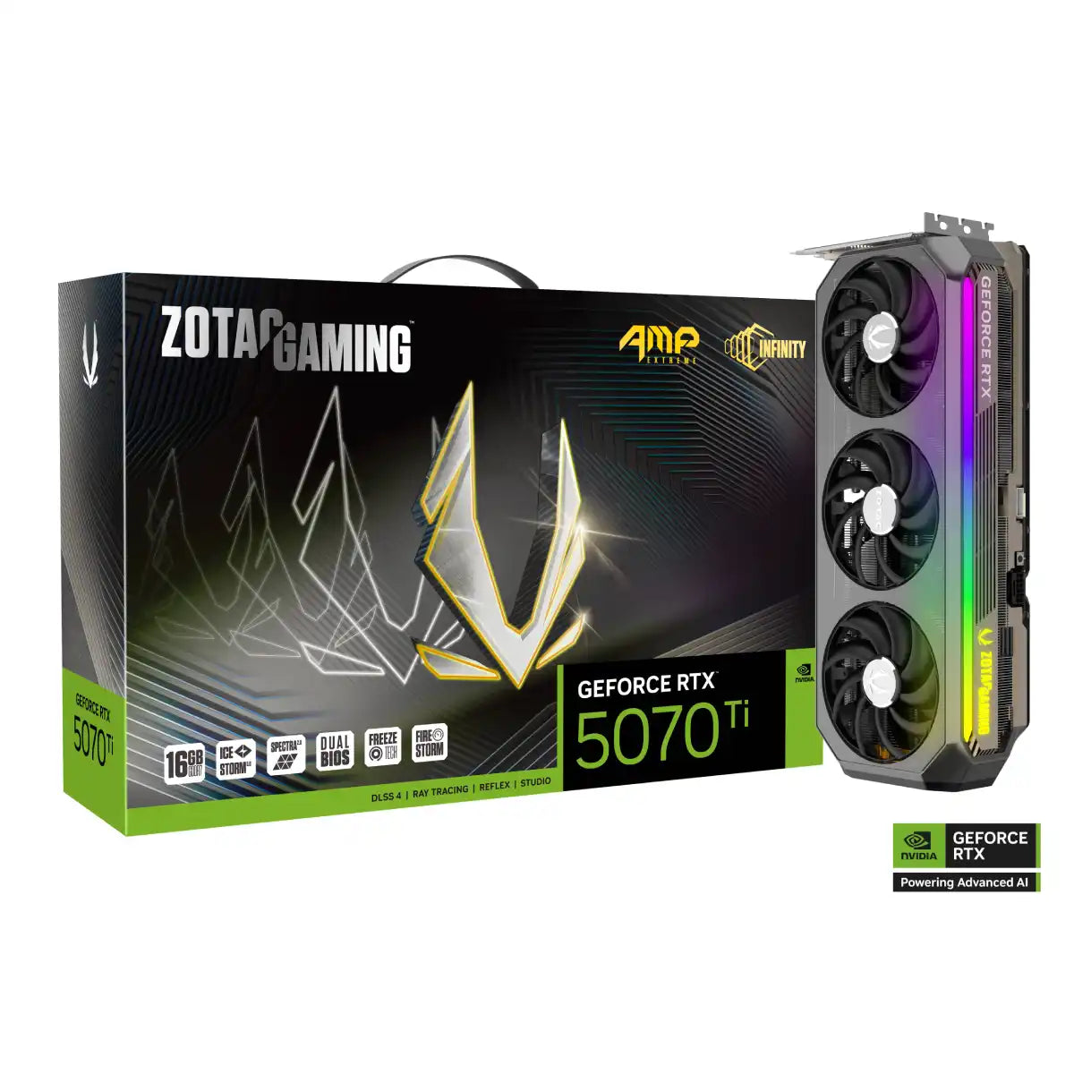 การ์ดจอ ZOTAC GeForce RTX 5070 Ti AMP Extreme INFINITY 16GB GDDR7SpeedCom