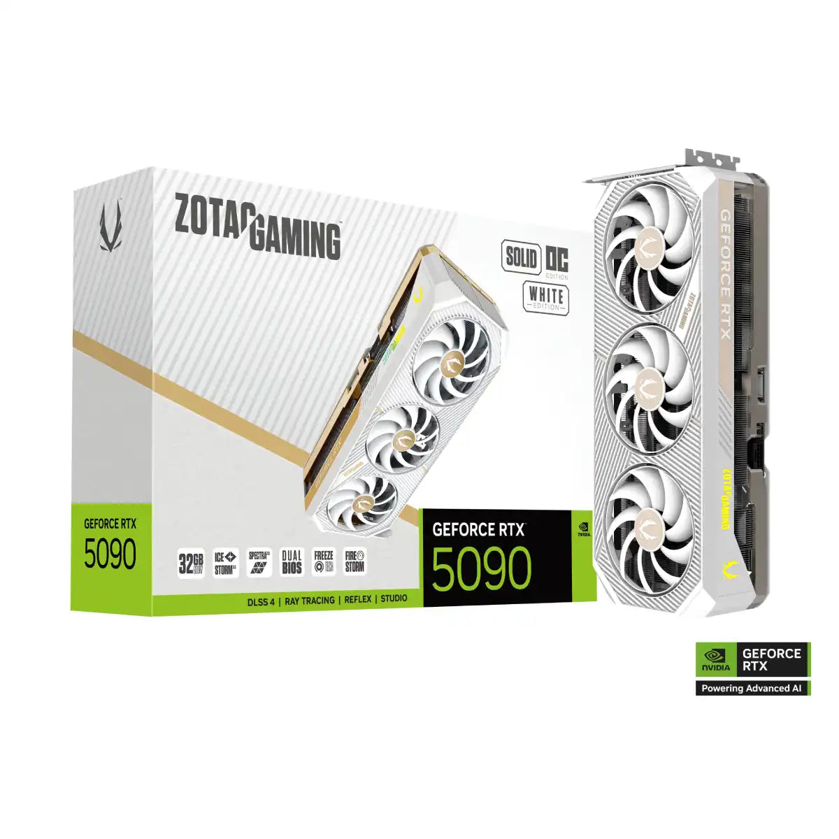 การ์ดจอ ZOTAC GeForce RTX 5090 Gaming Solid OC 32GB GDDR7 White EditionSpeedCom