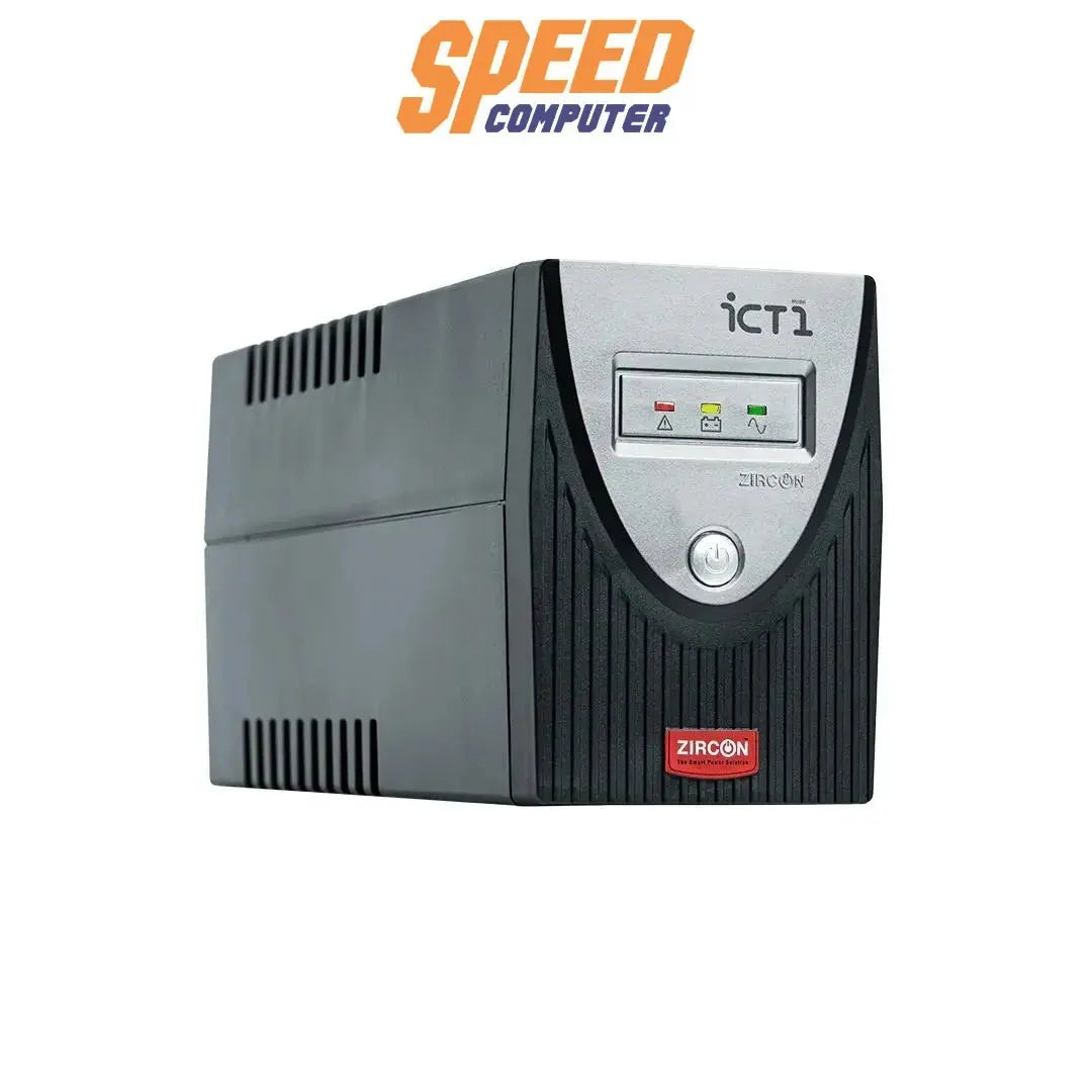 เครื่องสำรองไฟฟ้า Zircon ICT 1 800VA 480วัตต์ สีดำ - SpeedCom