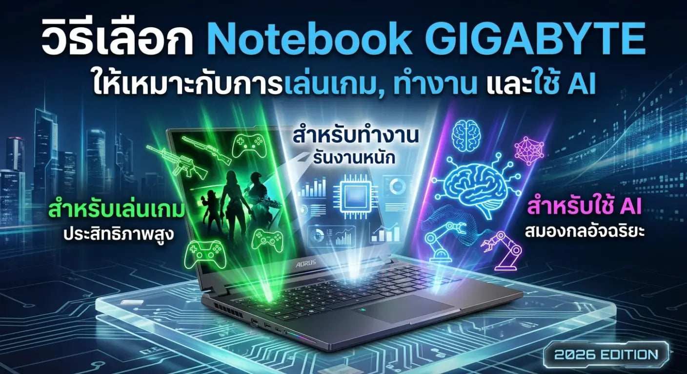 วิธีเลือก Notebook Gigabyte ให้เหมาะกับการเล่นเกม ทำงาน และใช้AI 2026