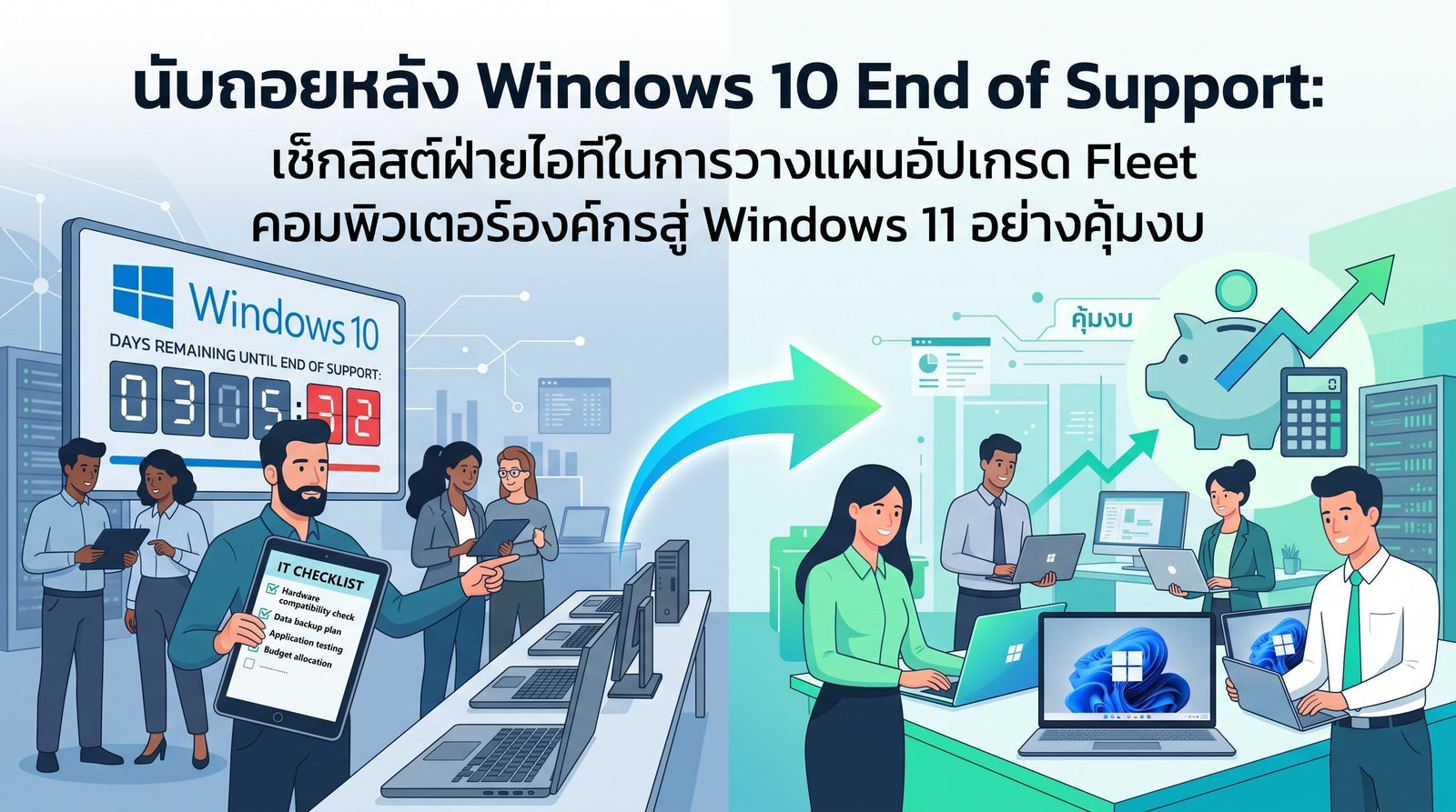 ปก Windows 10 EOL: คู่มืออัปเกรดคอมพิวเตอร์องค์กรสู่ Windows 11