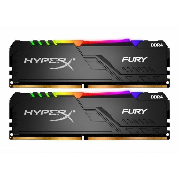 หน่วยความจำ แรม พีซี Kingston HYPER-X FURY RGB 16GB(8GBX2) DDR4 BUS3600MHz HX436C17FB3AK2/16 สีดำ