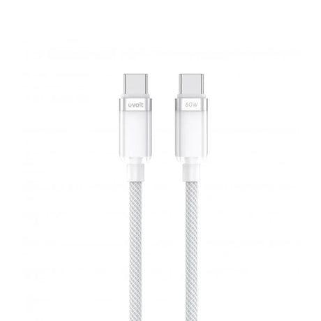 สายชาร์จ Uvolt UVCC-01-WHT USB-C to USB-C 60W 1.2M สีขาว - SpeedCom