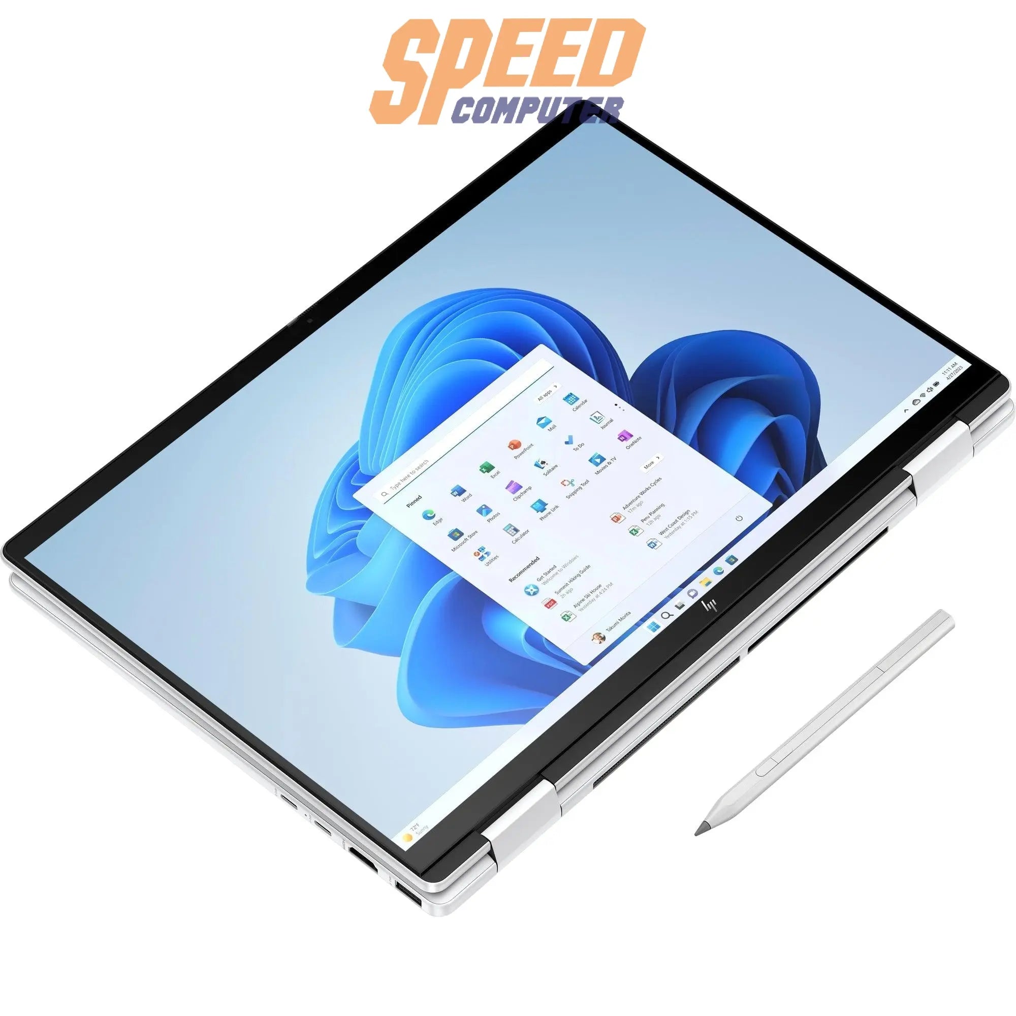 โน๊ตบุ๊ค 2 in 1 HP Envy X360 14-FA0032AU (9Y3X8PA) Ryzen 7 สีเงิน (Glacier Silver) - SpeedCom