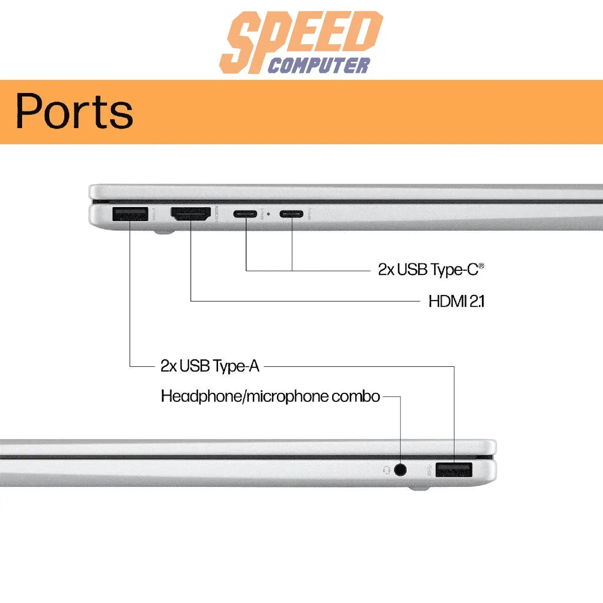 โน๊ตบุ๊ค 2 in 1 HP Envy X360 14-FA0032AU (9Y3X8PA) Ryzen 7 สีเงิน (Glacier Silver)SpeedCom