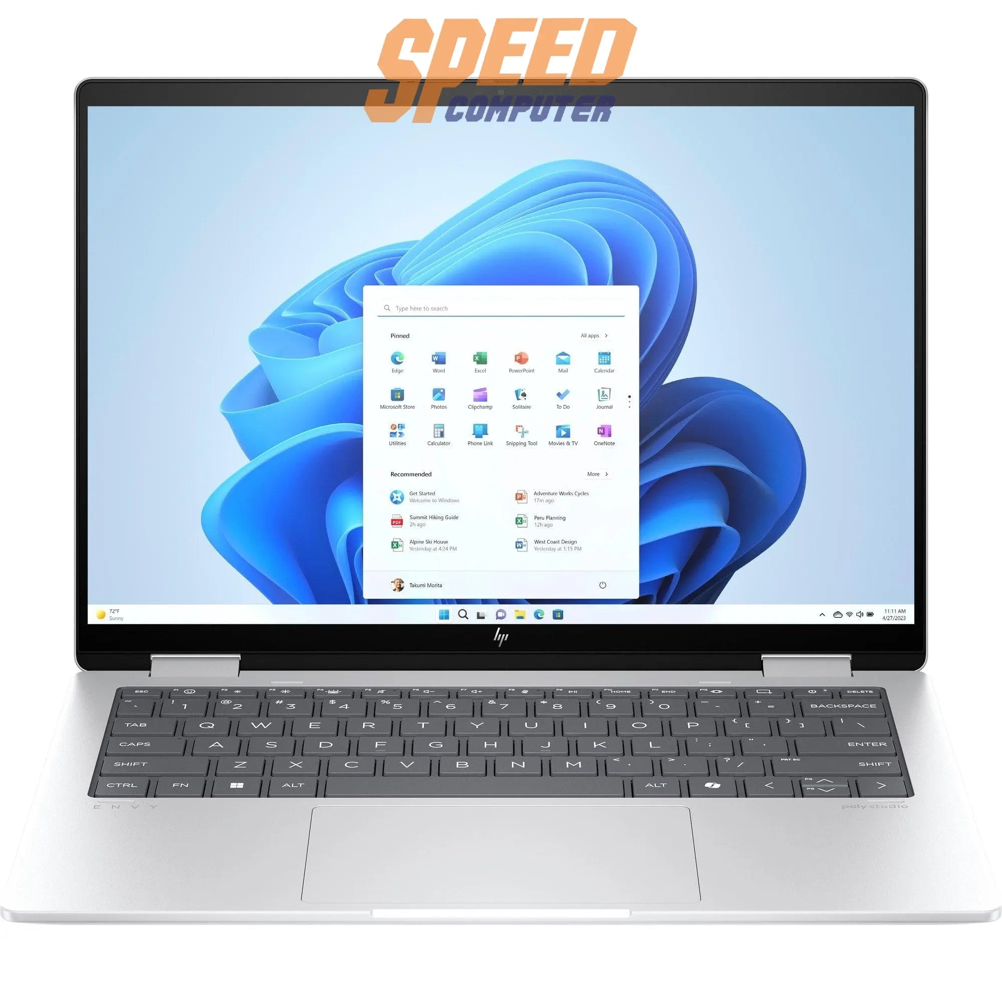 โน๊ตบุ๊ค 2 in 1 HP Envy X360 14-FA0034AU (9Y3X9PA) Ryzen 5 สีเงิน (Glacier Silver) - SpeedCom