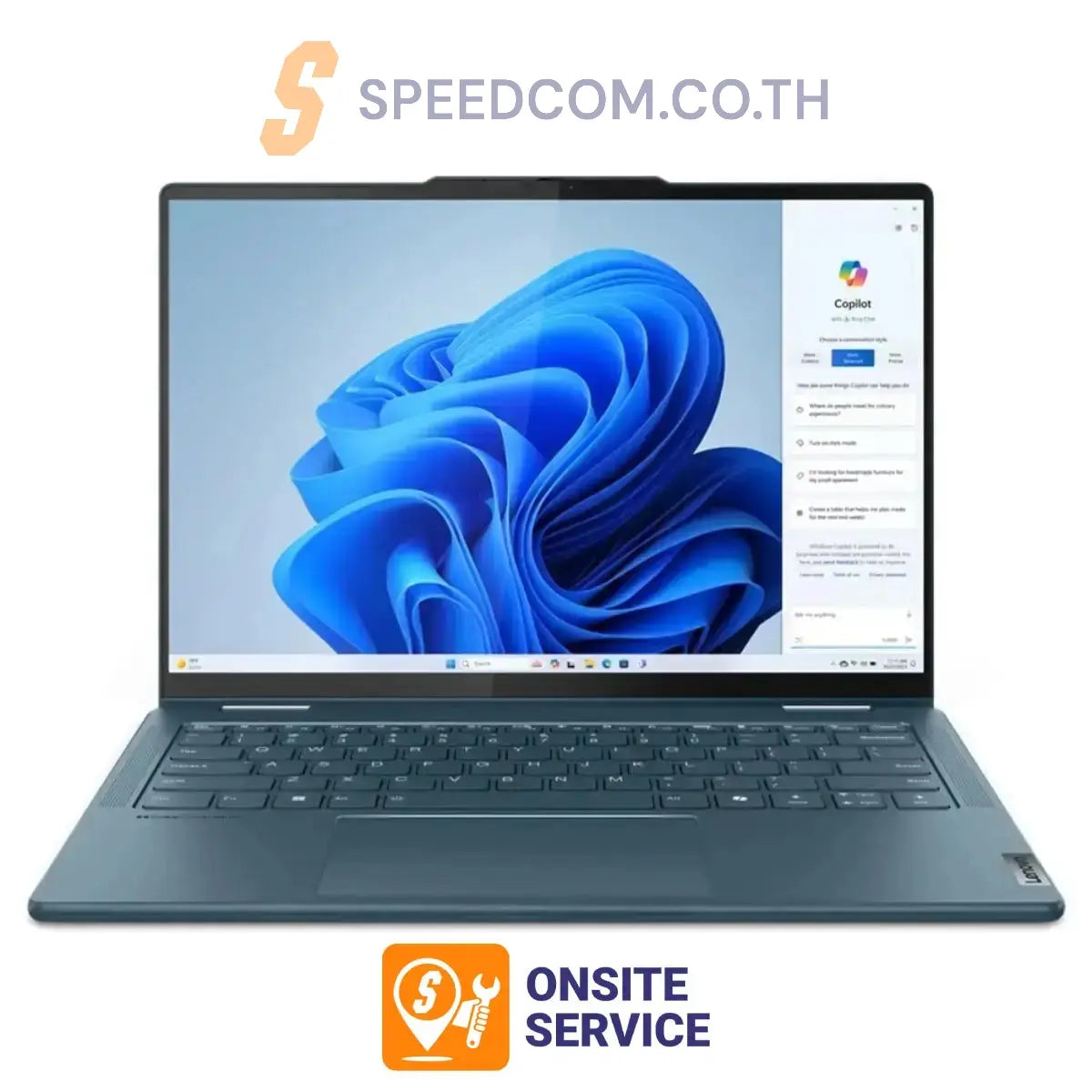 โน๊ตบุ๊ค 2 in 1 Lenovo Yoga 7 14IML9-83DJ00H4TA Ultra 5 สีน้ำเงิน (Tidal Teal)SpeedCom