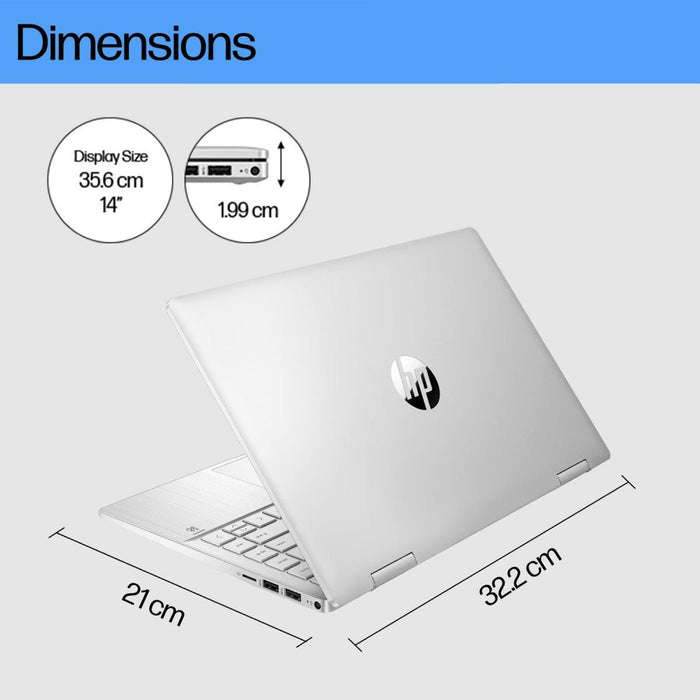 โน๊ตบุ๊ค 2 in 1 HP Pavilion x360 14 - EK2058TU (B12T3PA) Core5 สีเงิน (Natural silver) - SpeedCom