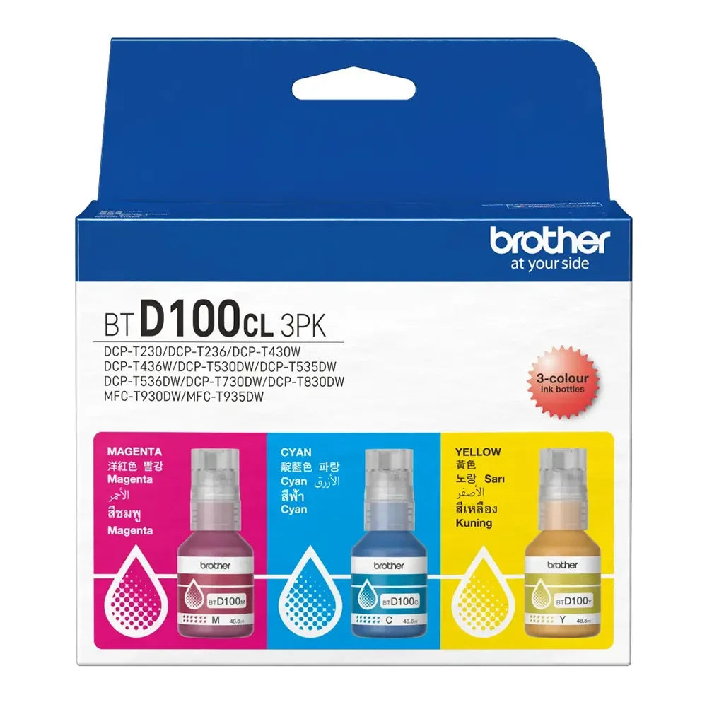 หมึกพิมพ์เลเซอร์ BROTHER INK BTD100BKCL5PK /BK*2/CMY*1+BAG ชุดหมึกพิมพ์ - SpeedCom