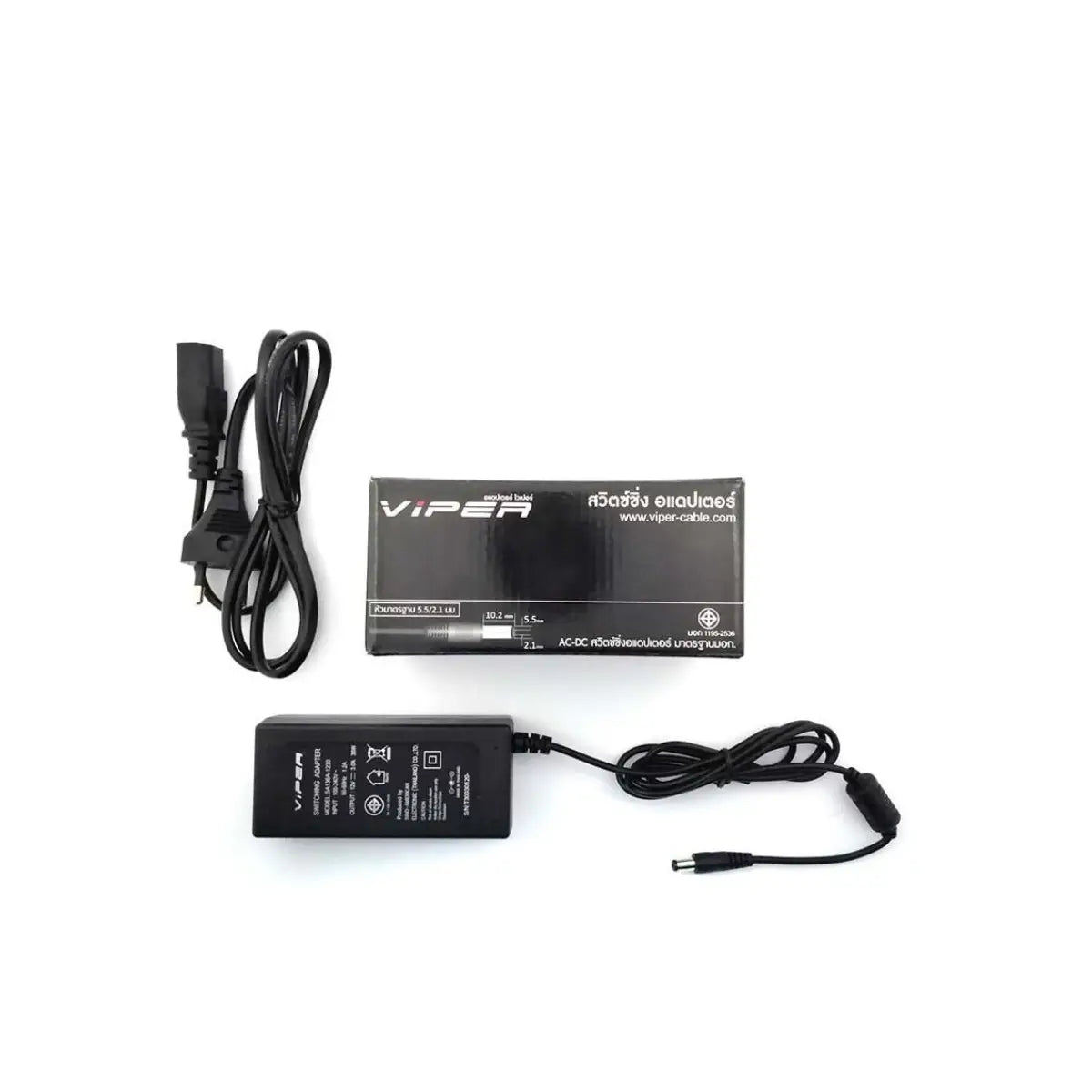 อะแดปเตอร์ VIPER VPR1230-2.1 12V/3A ( 2.1x5.5 ) 36 watt Adapter สีดำ - SpeedCom