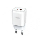 หัวชาร์จ Uvolt UVA33W-01-WHT Wall Charger 33W สีขาว - SpeedCom