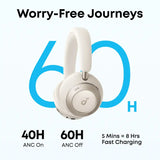 หูฟังไร้สาย Anker Soundcore A3062H21 Space One Pro Hi-Res ANC สีขาว