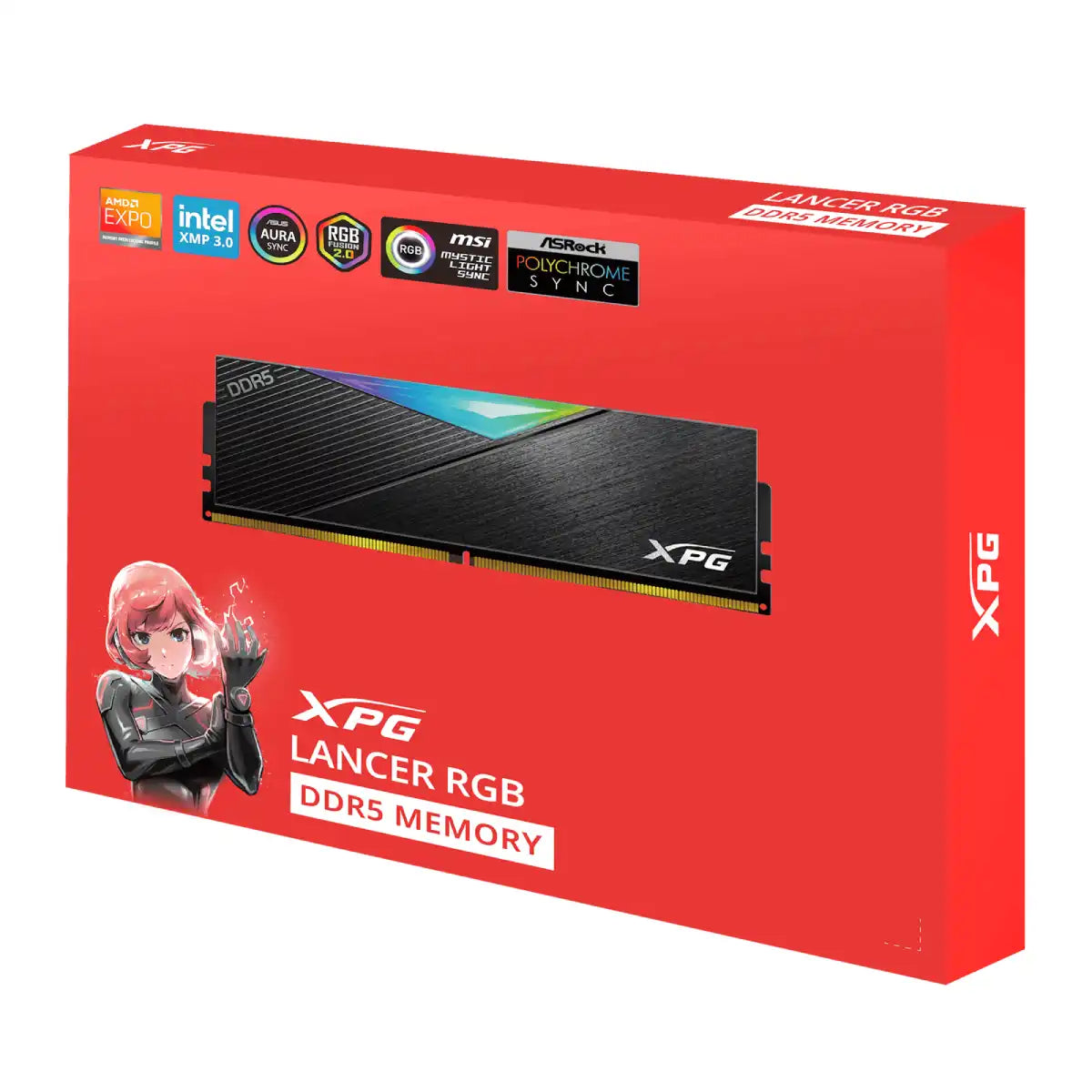 หน่วยความจำ แรม พีซี ADATA XPG LANCER RGB 48GB (24GBx2) DDR5 CL30