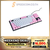 คีย์บอร์ด ALTEC GAMING KEYBOARD Lansing TKL GK8404FQ Pink-White 87 keys 60M lifespan  blue switch 2Y