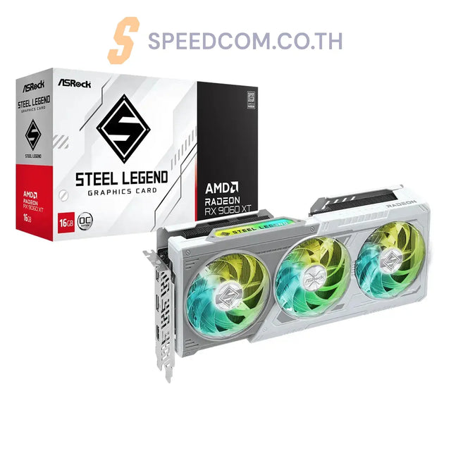 การ์ดจอ ASROCK AMD Radeon RX 9060 XT Steel Legend OC 16GB GDDR6