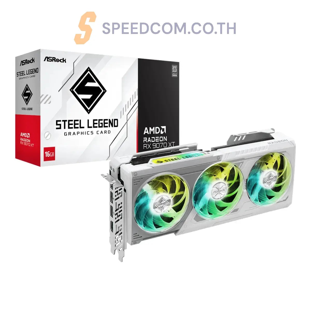 การ์ดจอ ASROCK AMD Radeon RX 9070 XT Steel Legend 16GB GDDR6
