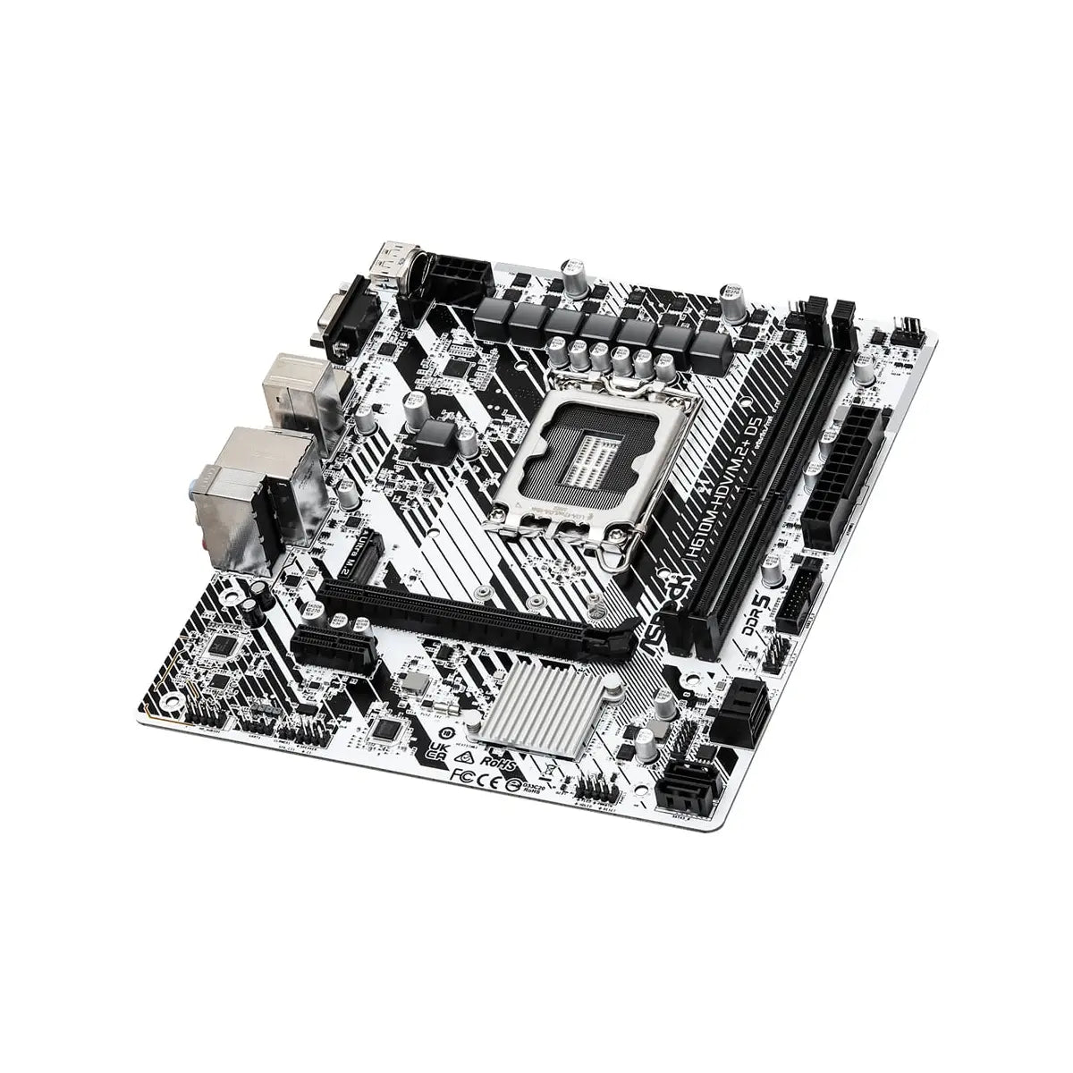 เมนบอร์ด ASRock H610M-HDV/M.2+D5 DDR5 LGA 1700 สีขาว - SpeedCom