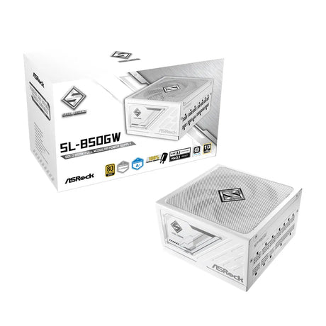 อุปกรณ์จ่ายไฟ ASRock Steel Legend SL-850GW 80 PLUS Gold 850W สีขาว