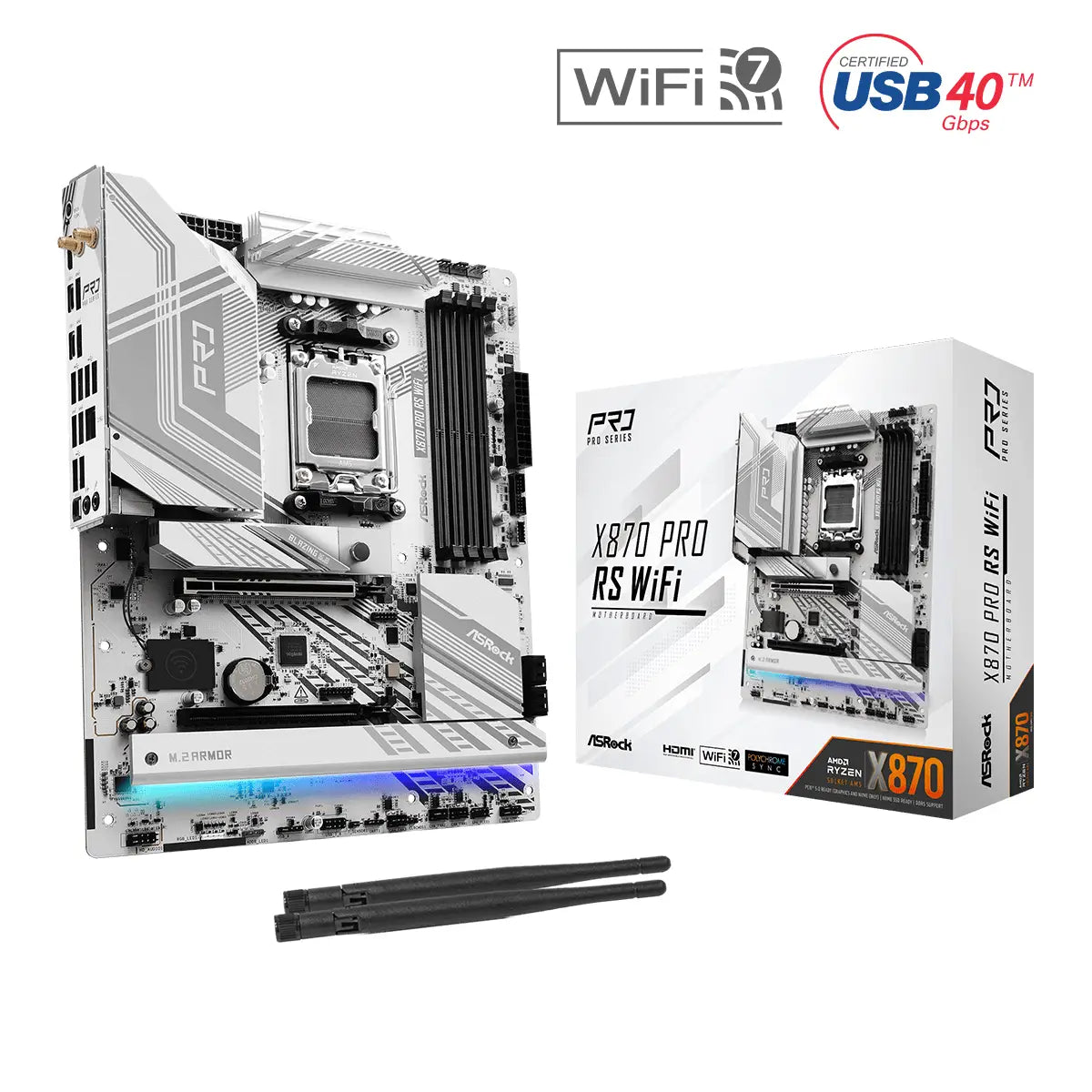เมนบอร์ด ASRock X870 PRO RS WIFI AM5 ATX