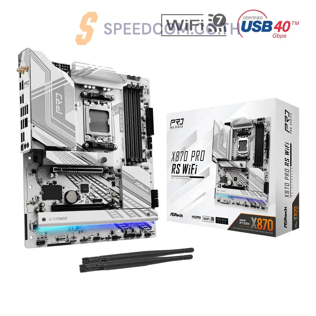 เมนบอร์ด ASRock X870 PRO RS WIFI AM5 ATX