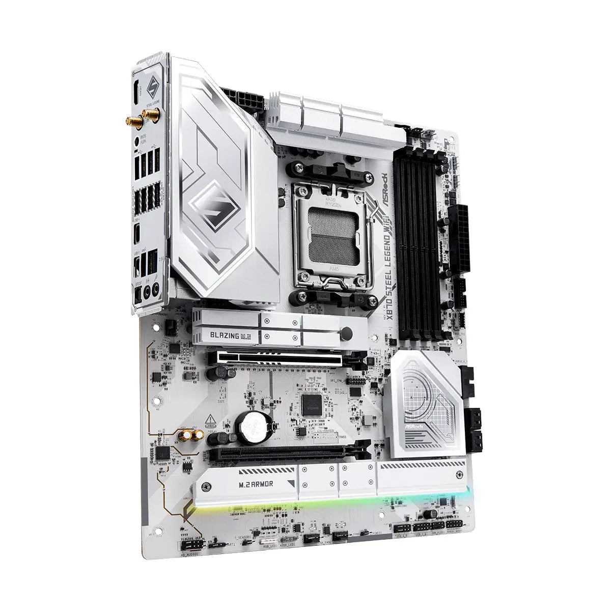 เมนบอร์ด ASRock X870 STEEL LEGEND WIFI AM5 DDR5 ATX สีขาว - SpeedCom